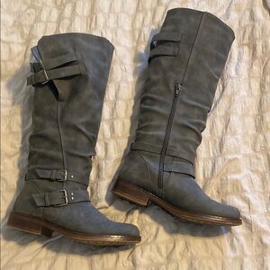 Women's Gray Knee-High Boots worn once